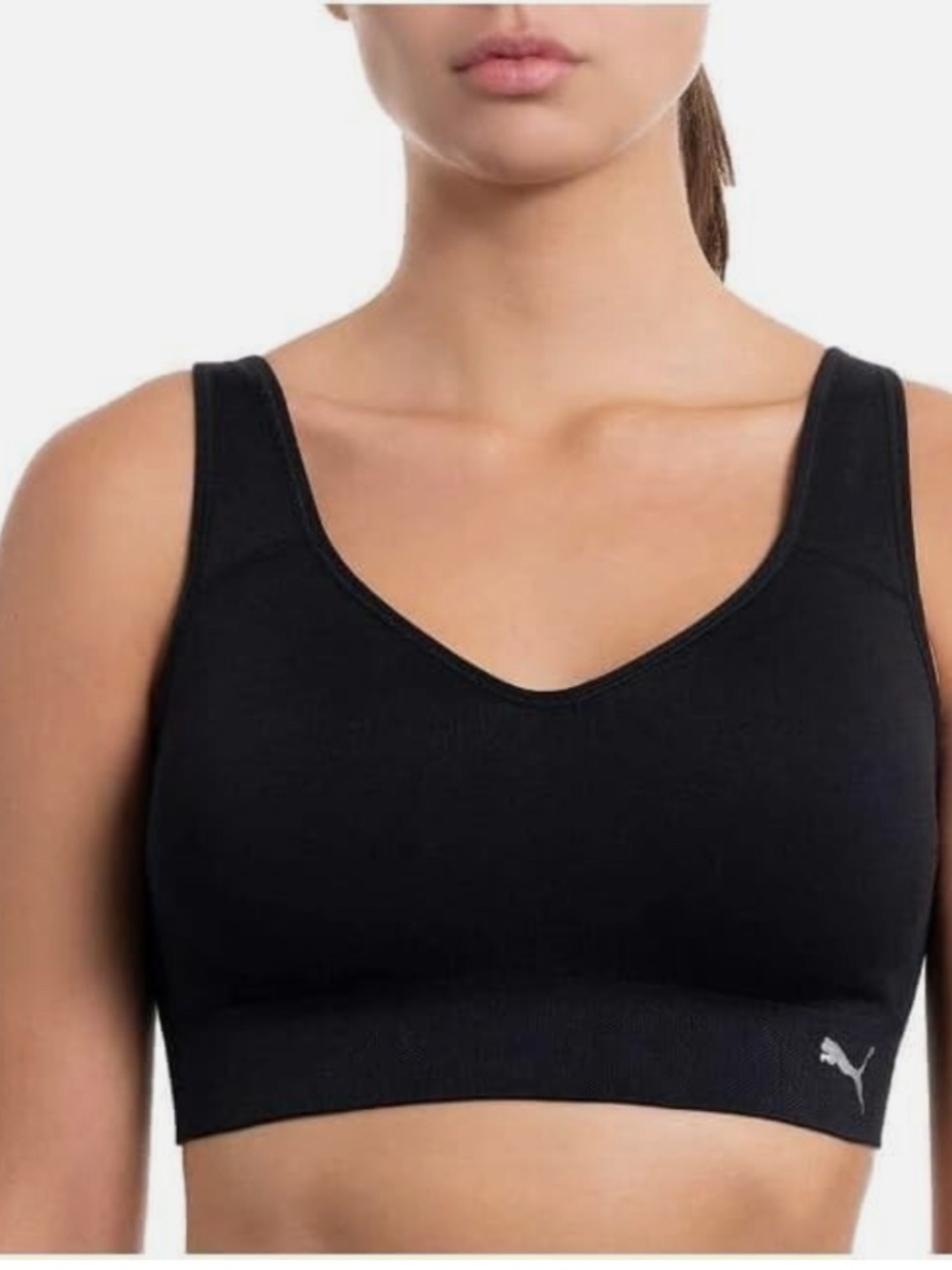 Puma Women's 2-Pack Seamless Sports Bras Activewear White Black Small NWT
